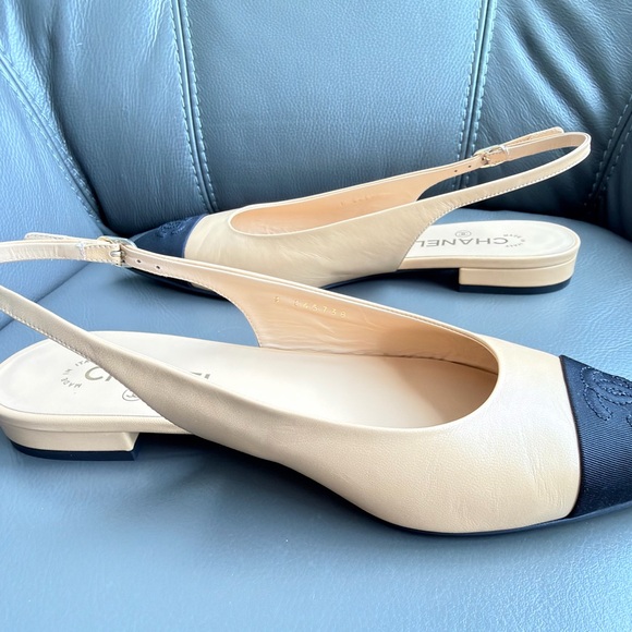 CHANEL Beige slingback, sandals, flats, shoes .Size 40, BNIB - Picture 11 of 16